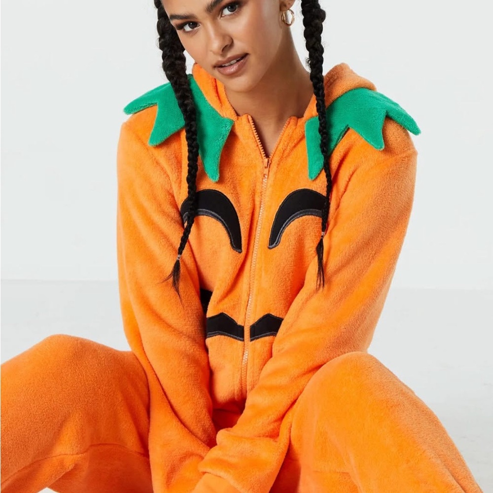 Orange Pumpkin Onesie Costume